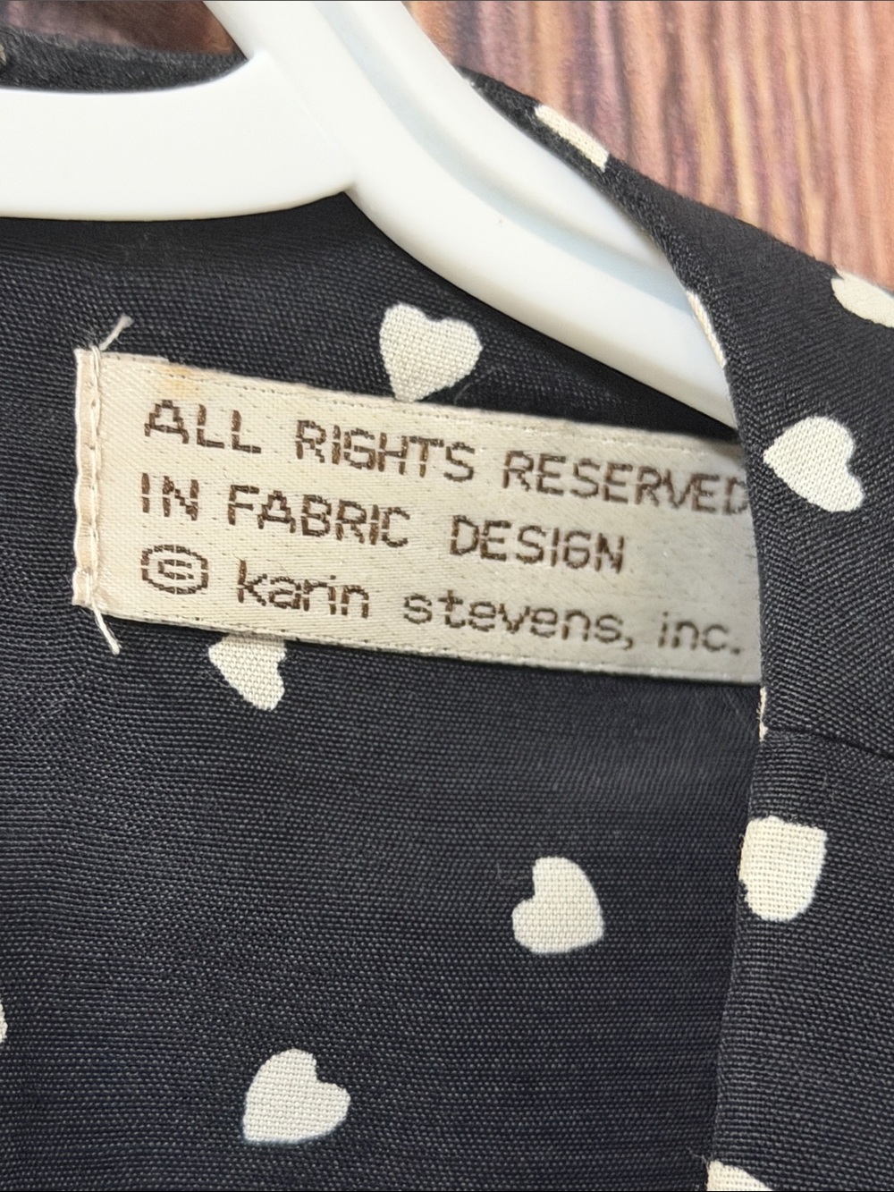 Vintage Karin Stevens Petites Size 10 Black White Heart Print Dress Belted Dress - Picture 5 of 14